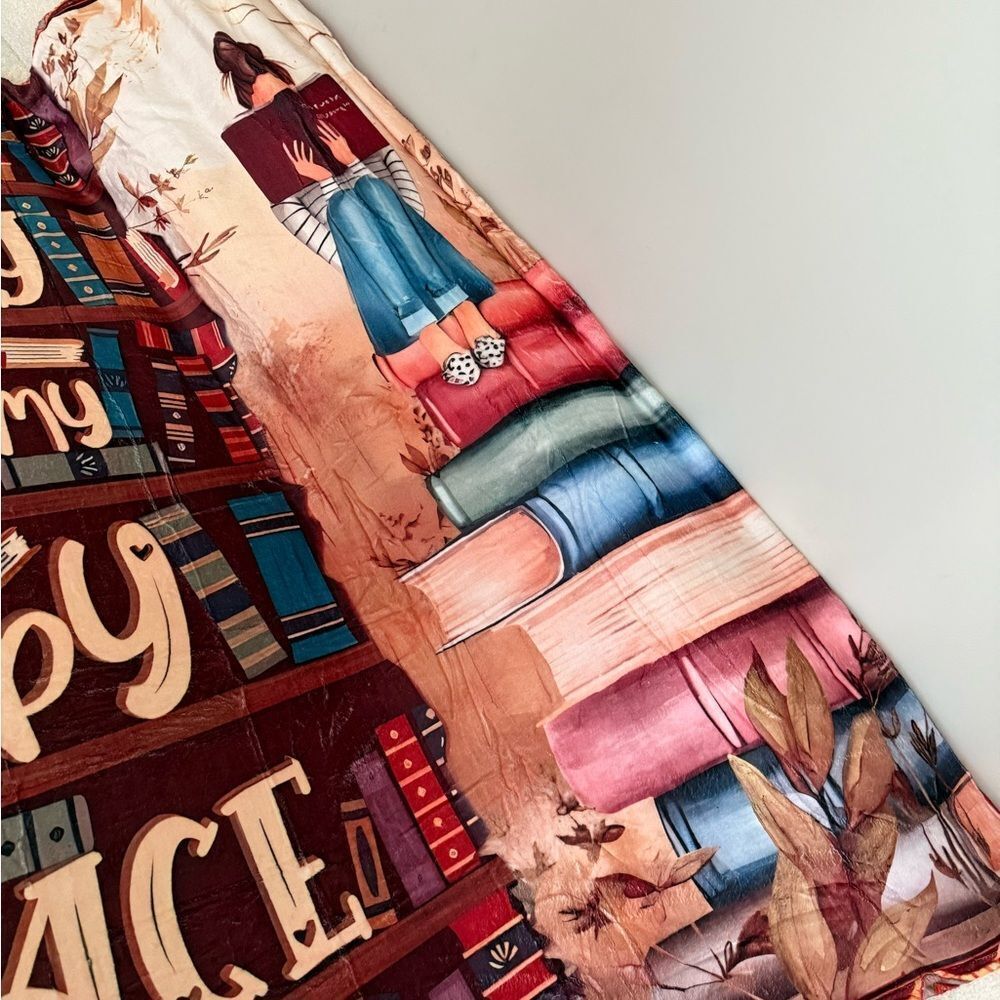 Cozy "Reading Is My Happy Place" Printed‎ Blanket, Super Soft, Warm, 50 x 60 - Picture 5 of 12